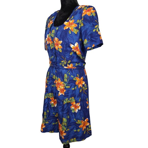 Vintage I.C.I Womens Floral Romper Medium Costal Hawaiian Boho Preppy Layered - Picture 6 of 12